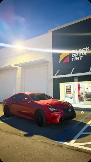 Red Lexus RC coupe with fresh tint